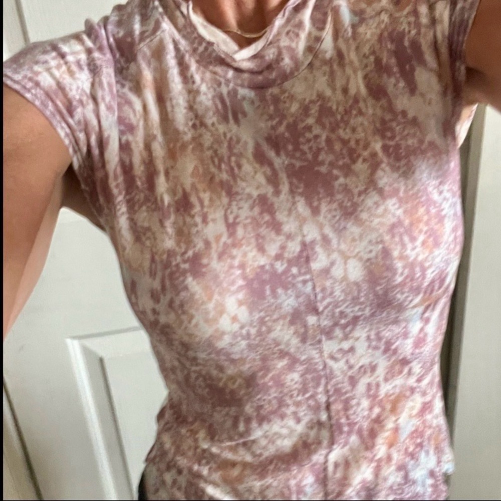 FP Movement by Free People Pink and Cream baby/muscle tee